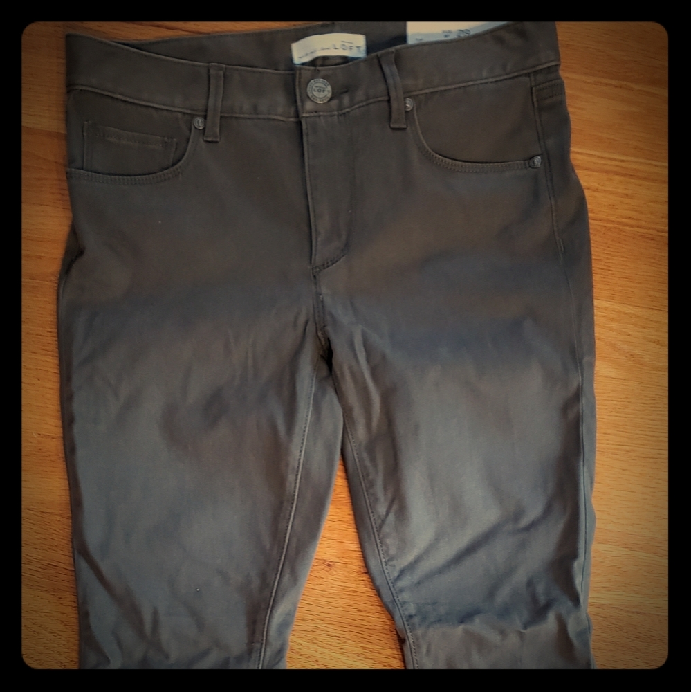LOFT olive green soft 5 pocket jegging sz 6p NWT